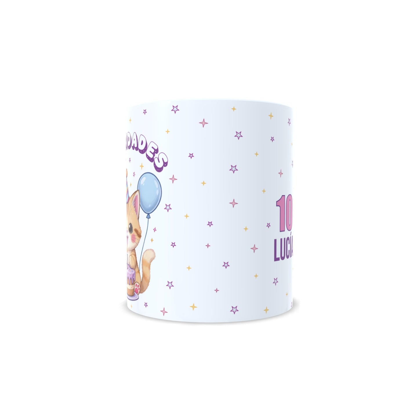Cumpleaños gatito felicidades - Taza con nombre y edad