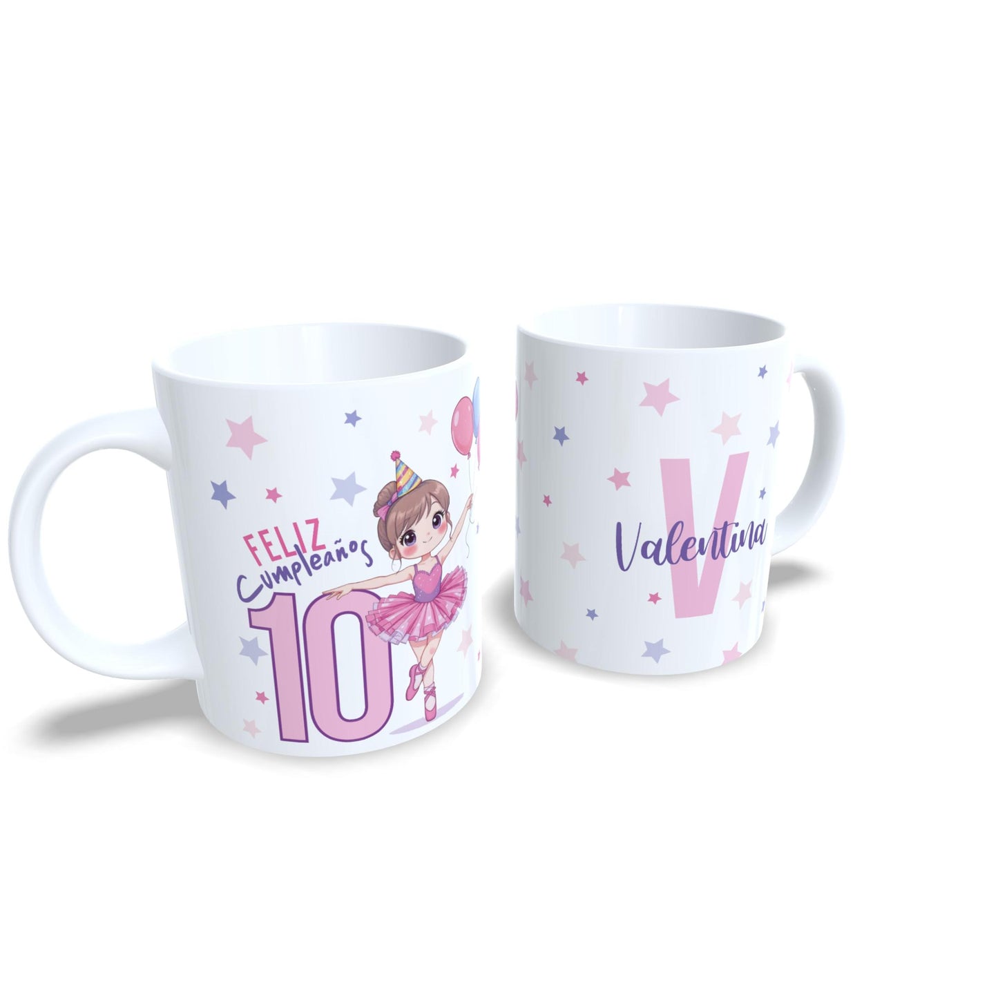 Feliz cumpleaños bailarina ballet - Taza con nombre y edad