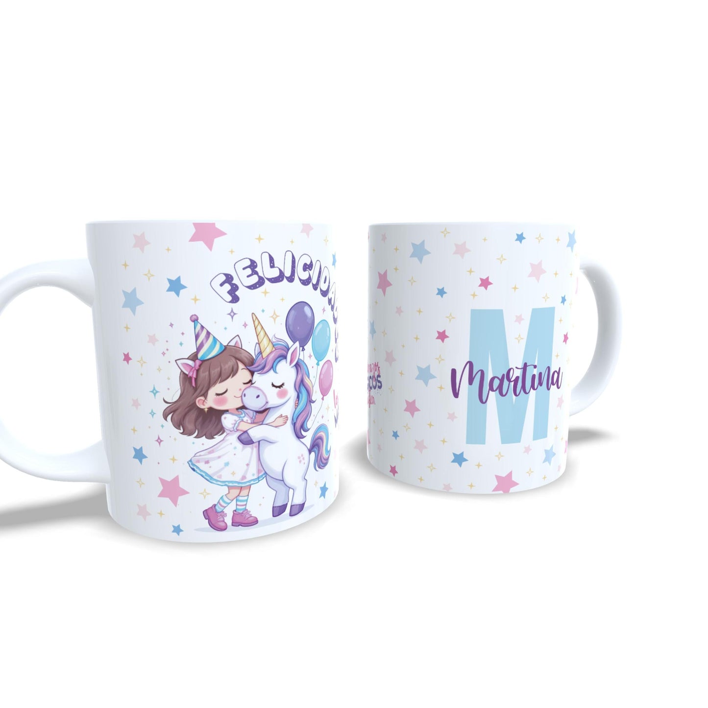 Niña abrazando unicornio cumpleaños - Taza felicidades