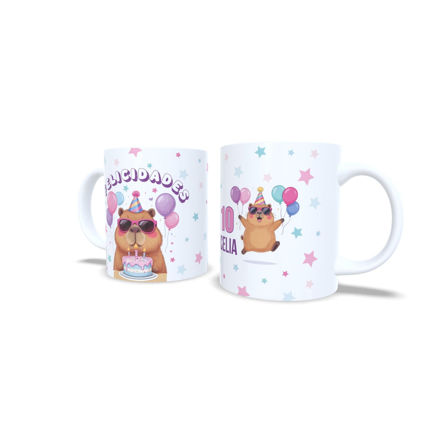 Cumpleaños Capibara Felicidades - Taza con nombre y edad