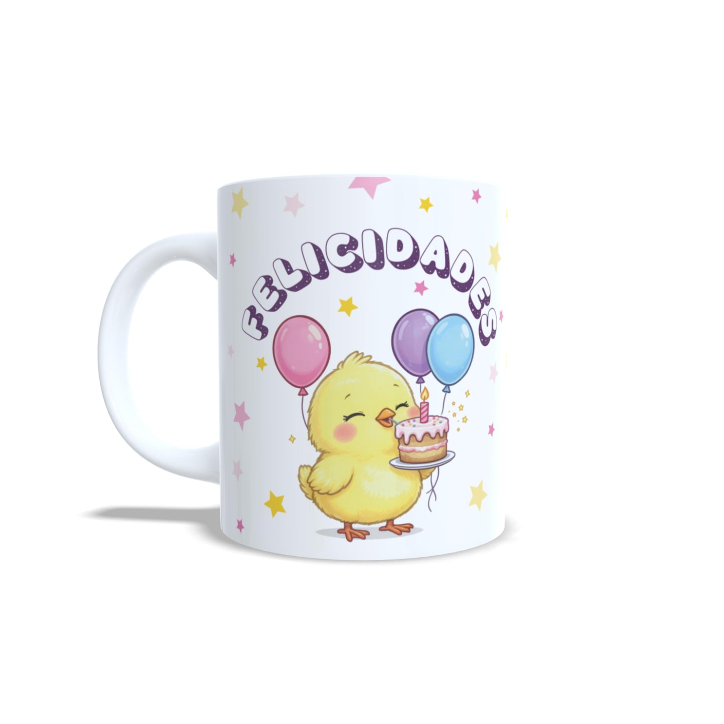Cumpleaños pollito felicidades - Taza con nombre y edad