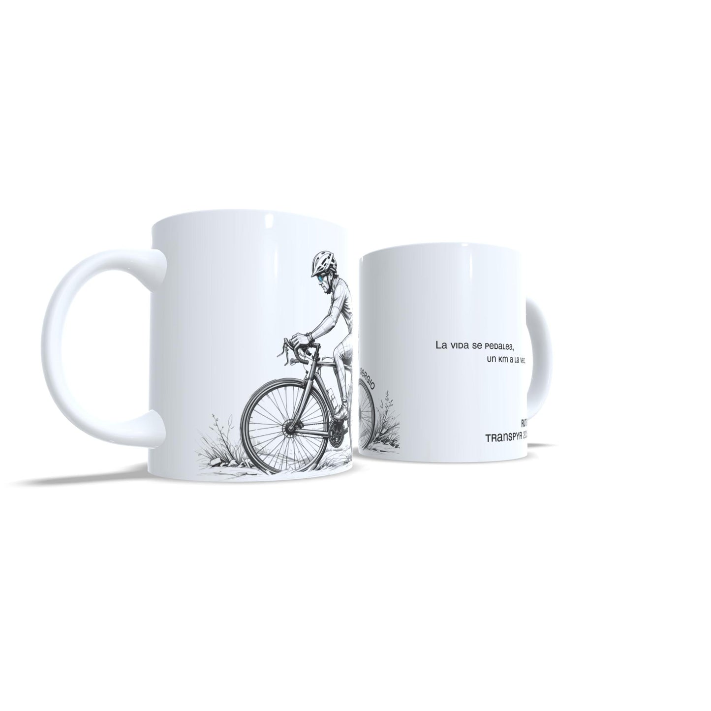 Ciclistas recuerdo rutas regalo personalizado taza bicicleta