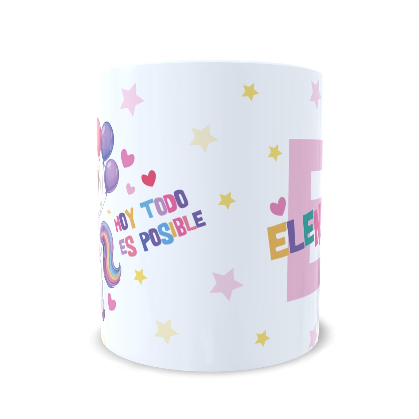 Niña encima de unicornio con globos cumpleaños - Taza infantil