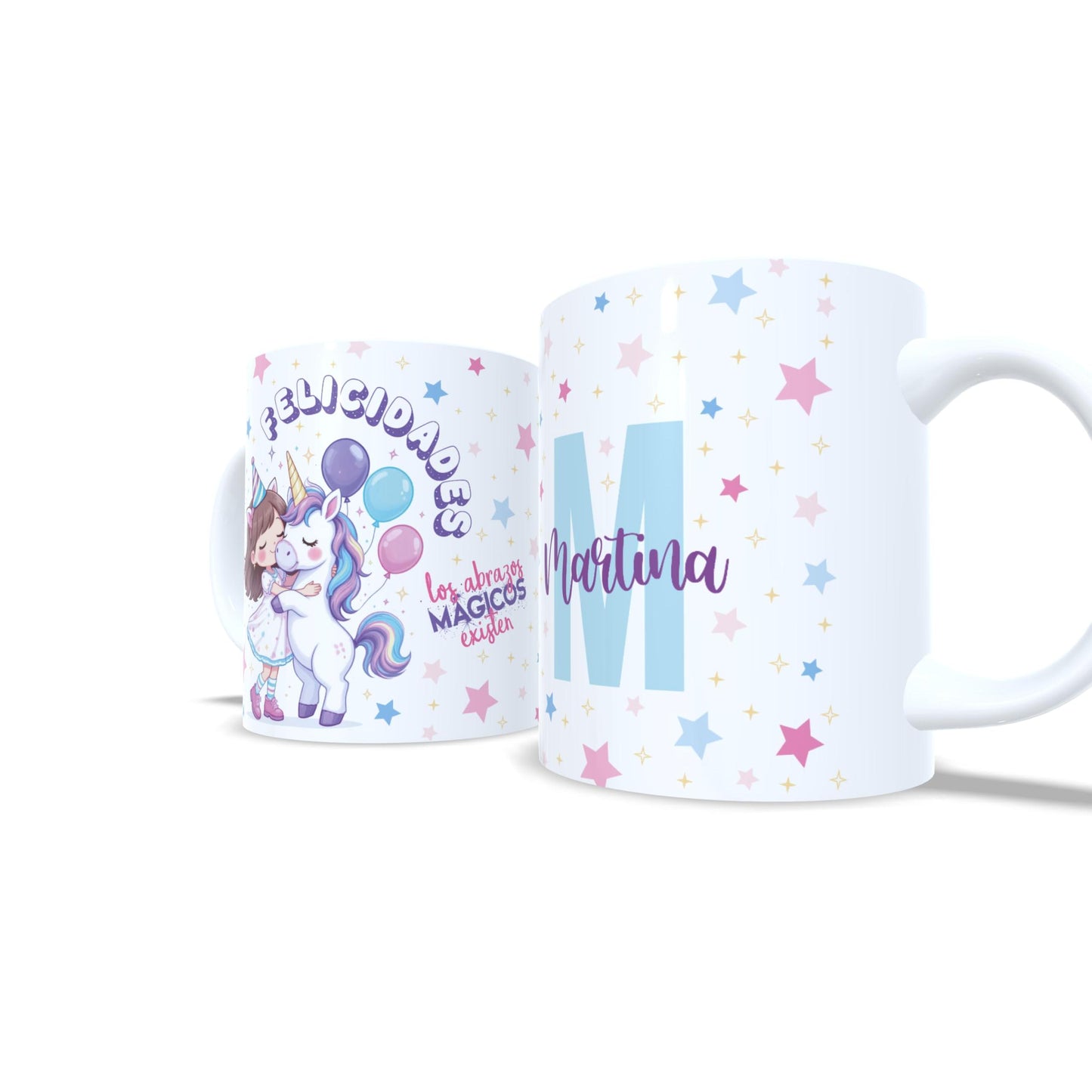 Niña abrazando unicornio cumpleaños - Taza felicidades