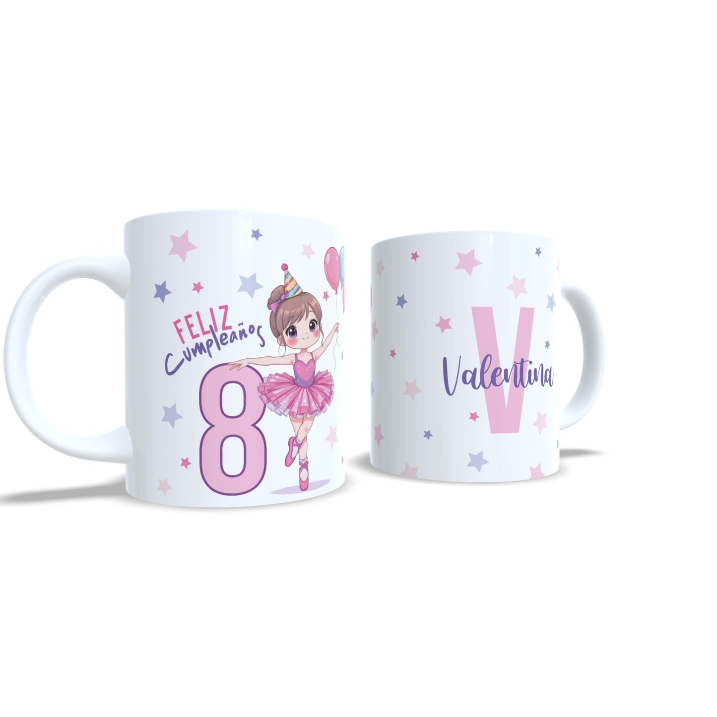 Feliz cumpleaños bailarina ballet - Taza con nombre y edad