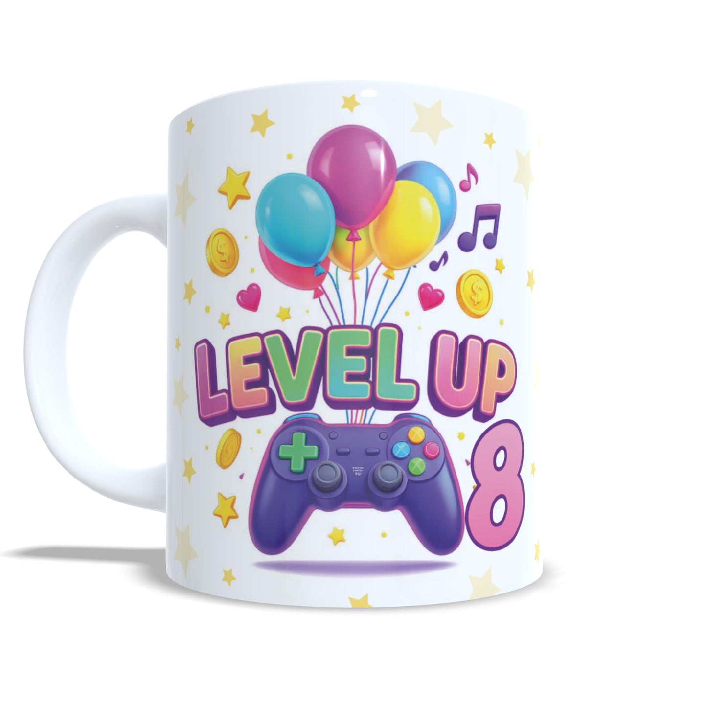 Cumpleaños Level up gamer videojuegos version niña taza