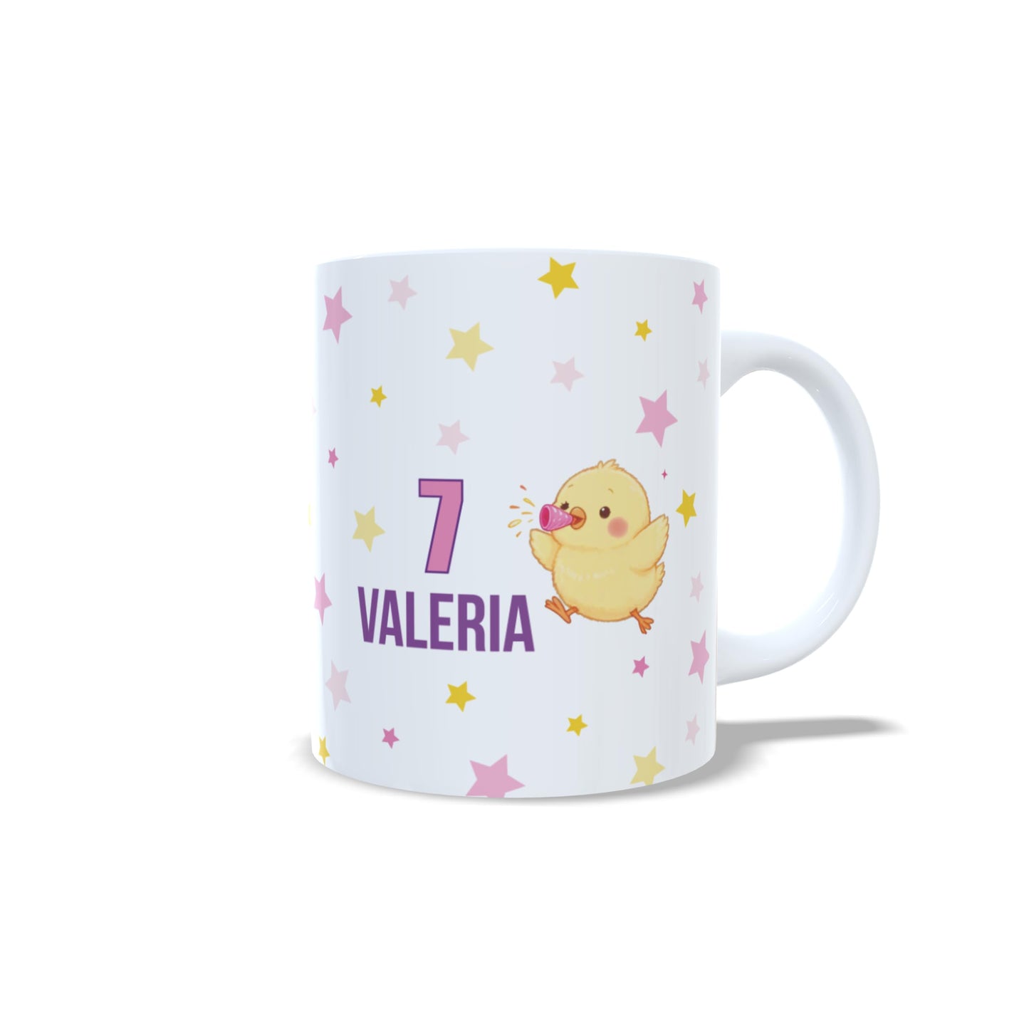 Cumpleaños pollito felicidades - Taza con nombre y edad