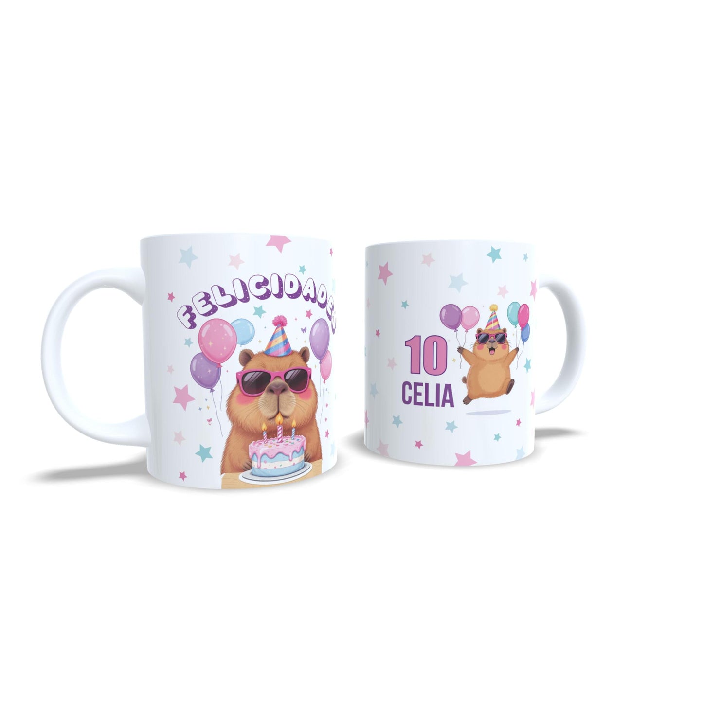 Cumpleaños Capibara Felicidades - Taza con nombre y edad