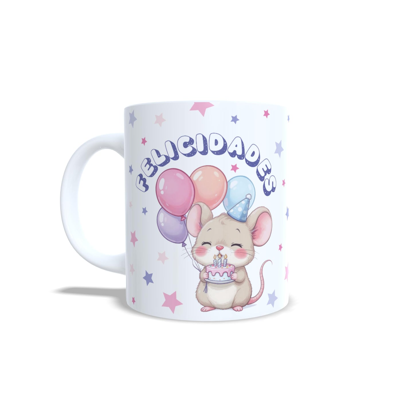 Cumpleaños ratoncito felicidades - Taza con nombre y edad raton