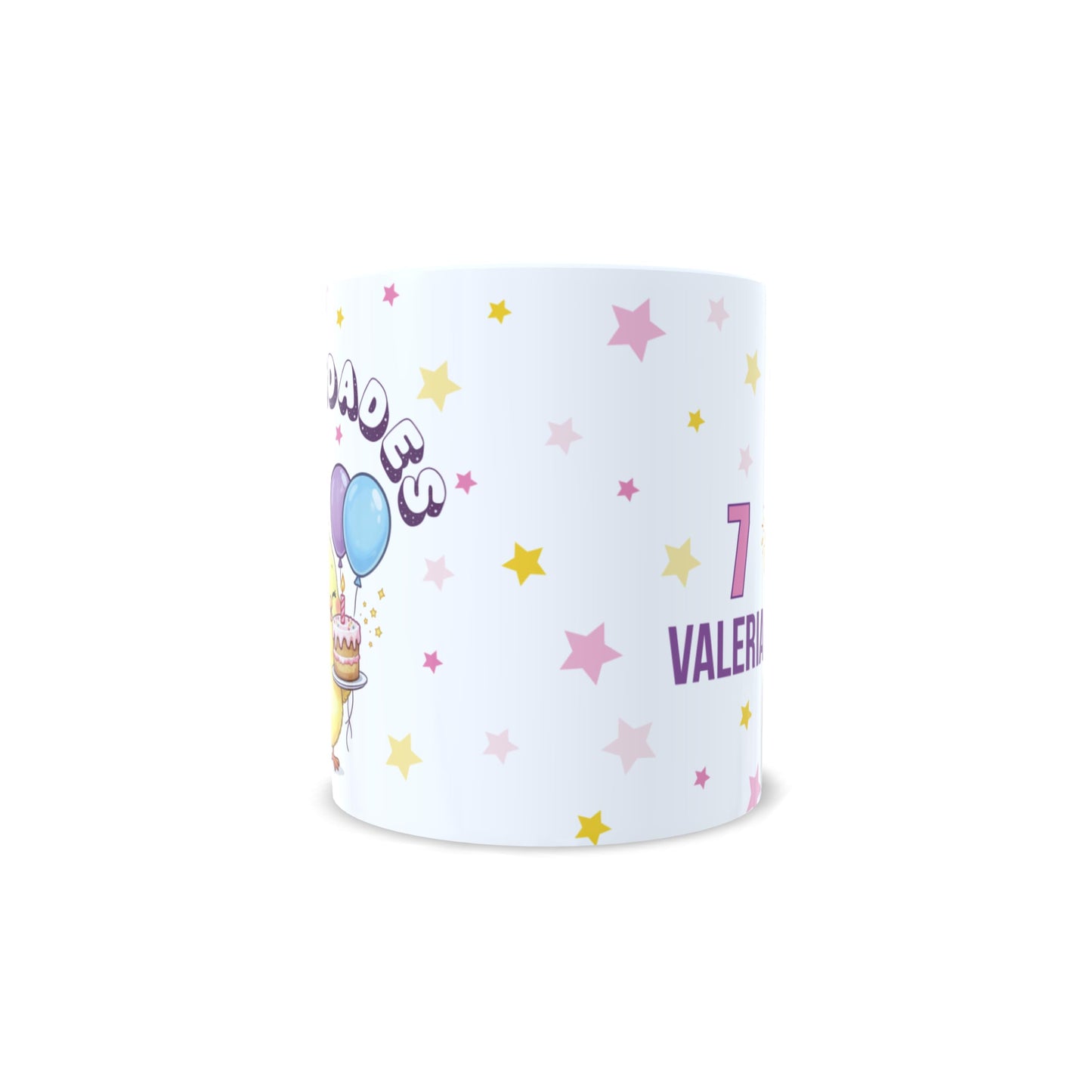 Cumpleaños pollito felicidades - Taza con nombre y edad