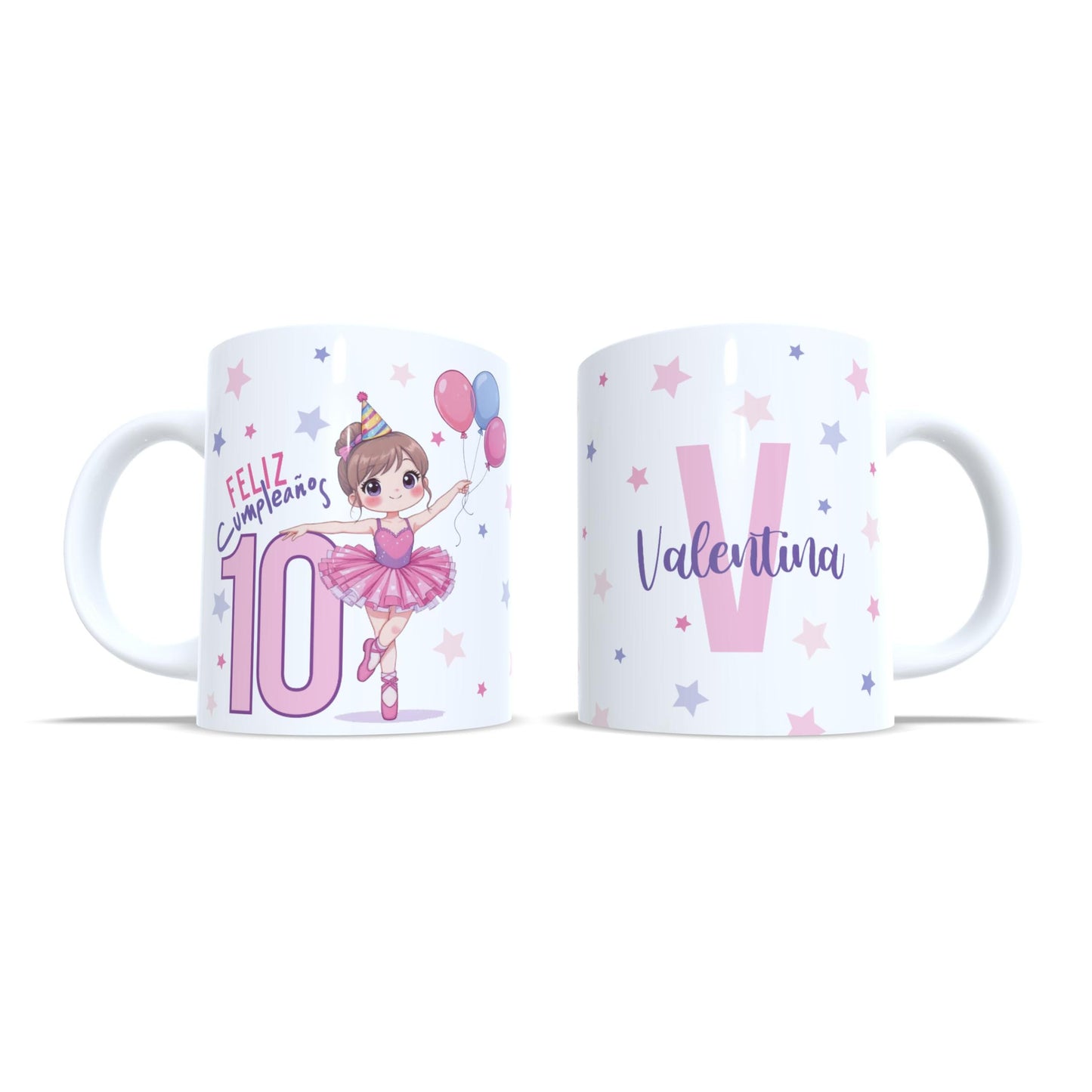 Feliz cumpleaños bailarina ballet - Taza con nombre y edad