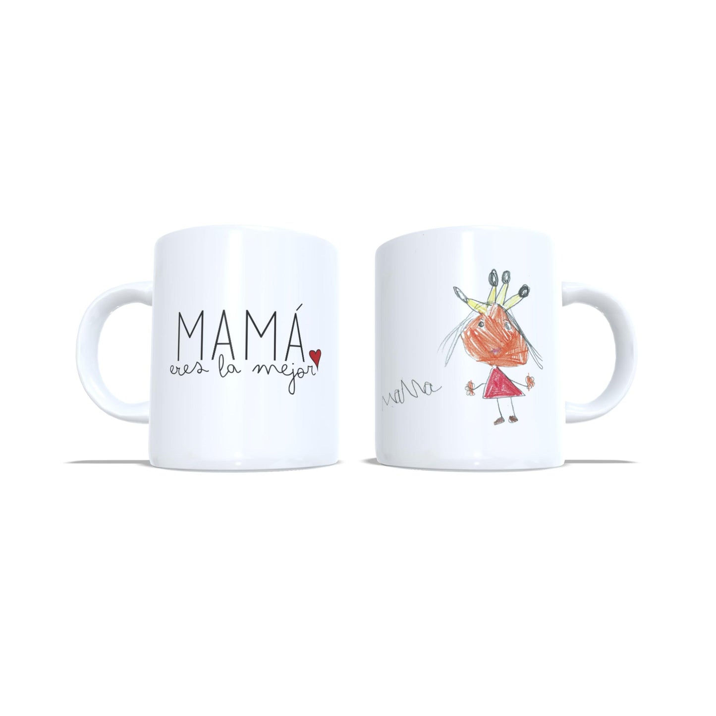 Dibujo en taza día de la madre felicidades mama personalizada