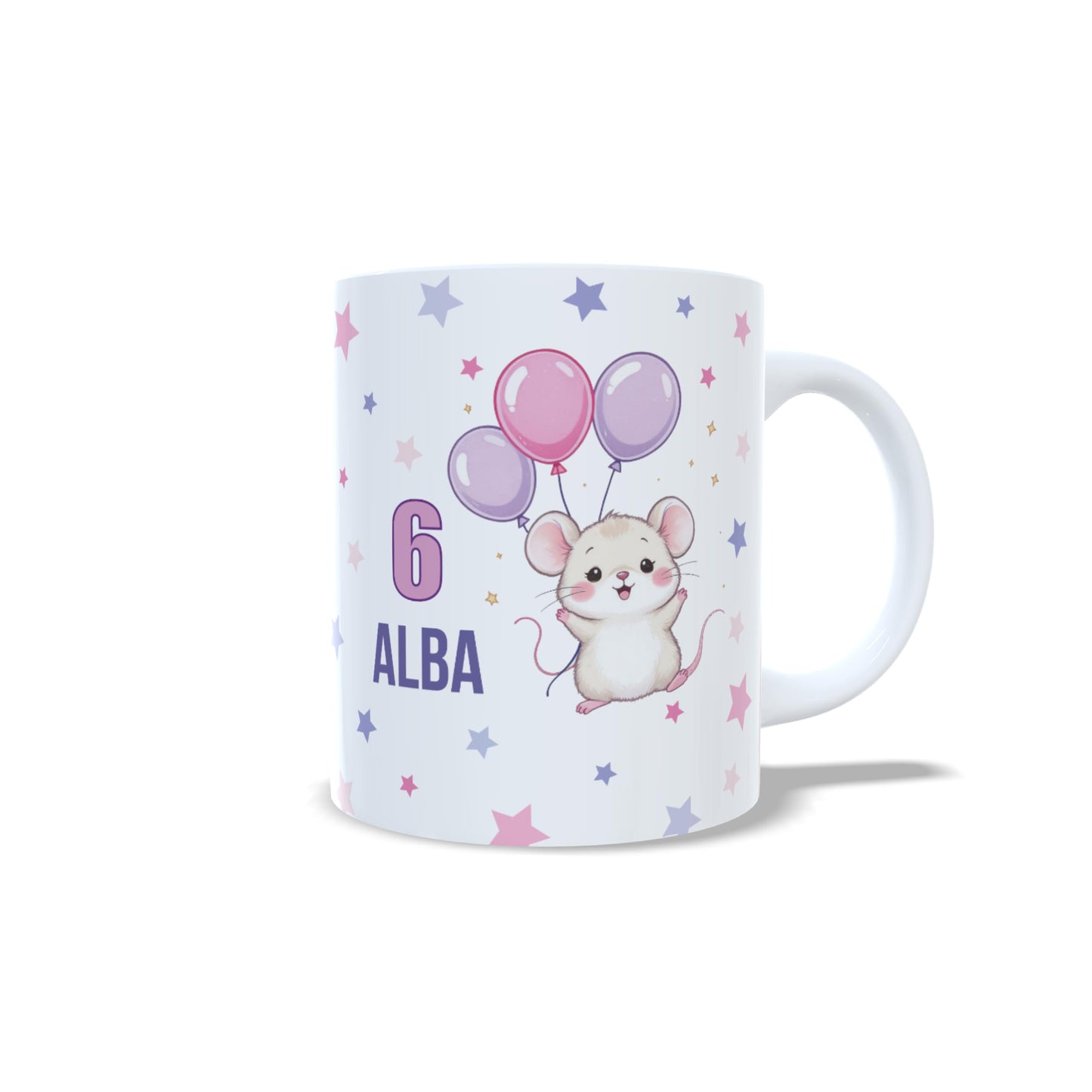 Cumpleaños ratoncito felicidades - Taza con nombre y edad raton