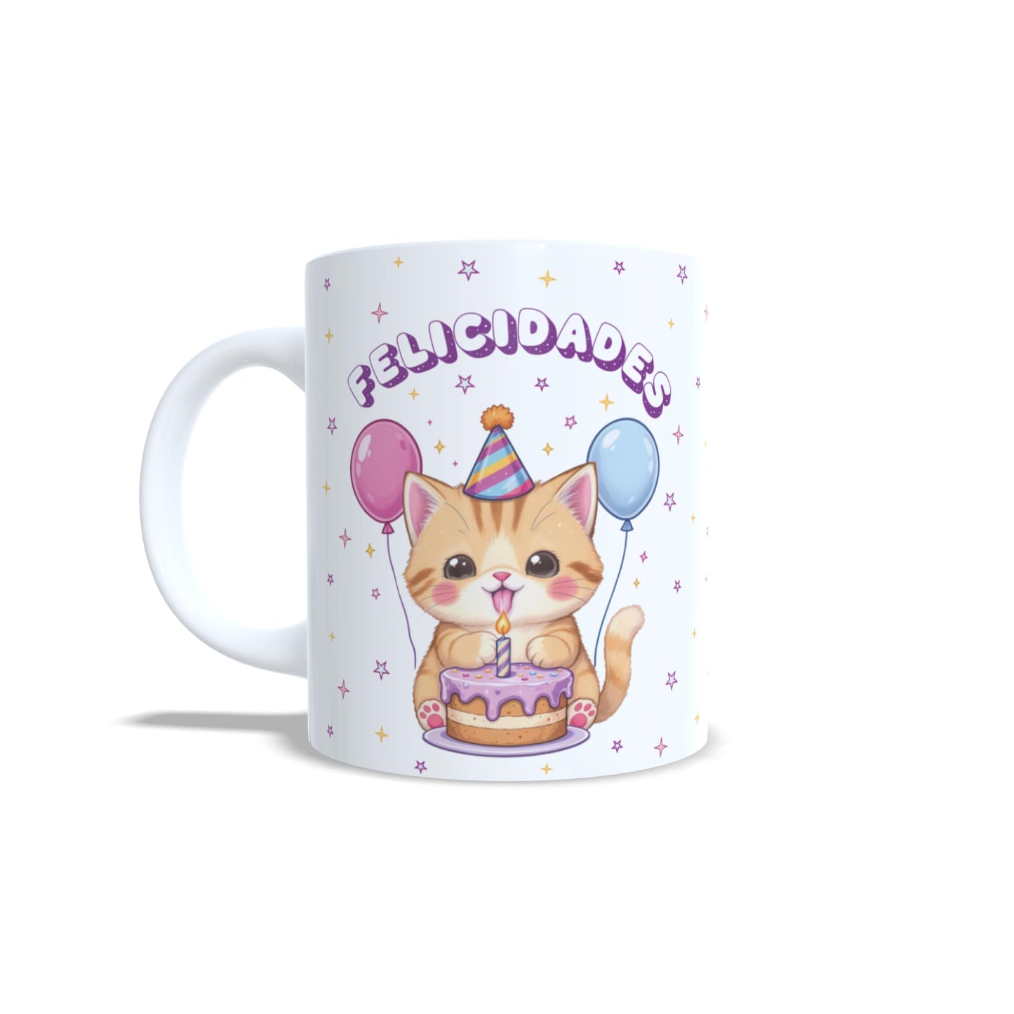 Cumpleaños gatito felicidades - Taza con nombre y edad