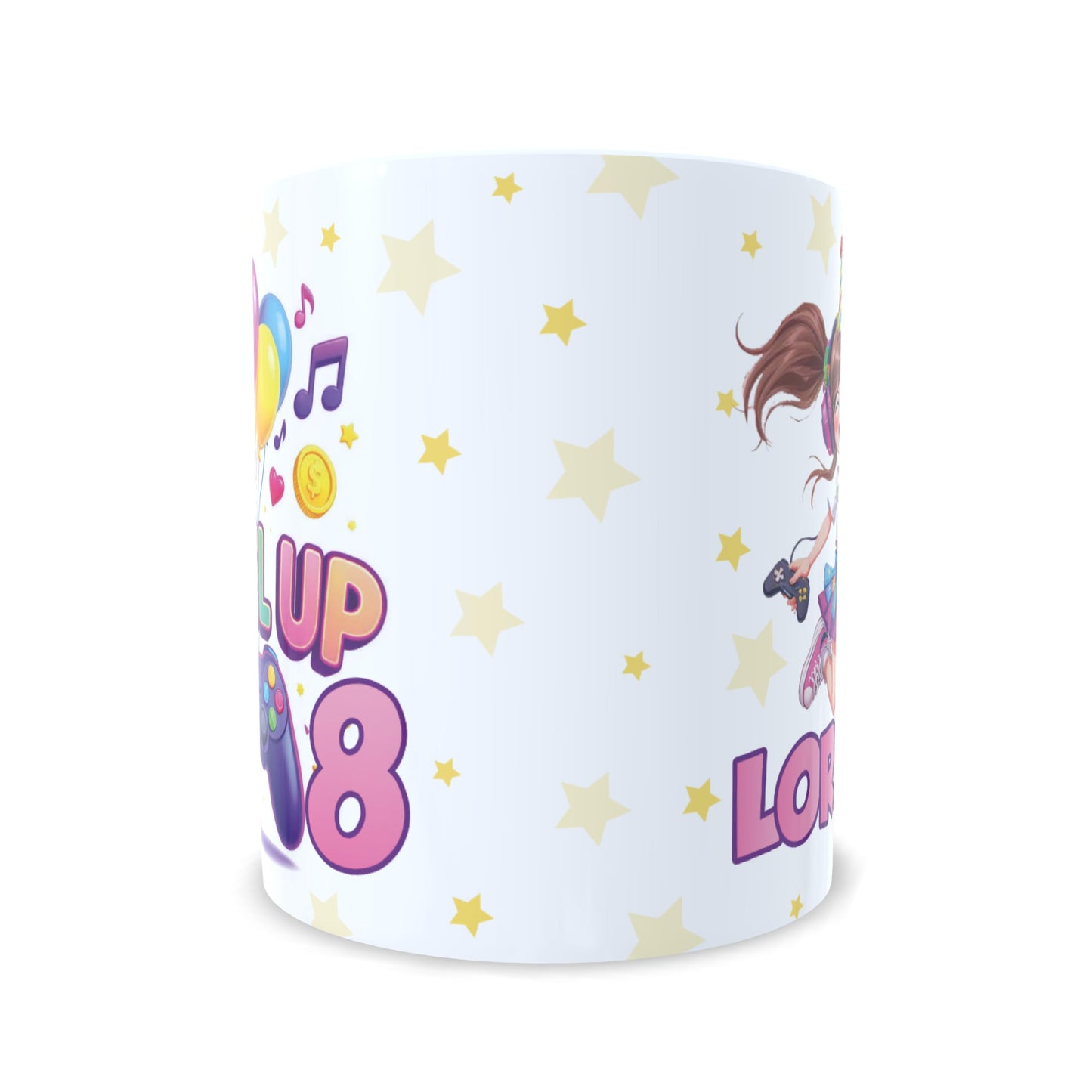 Cumpleaños Level up gamer videojuegos version niña taza