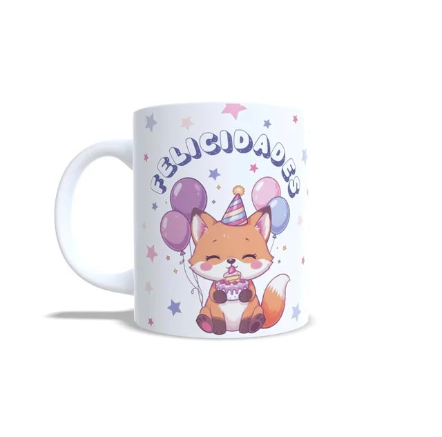 Cumpleaños zorrito zorro felicidades - Taza con nombre y edad