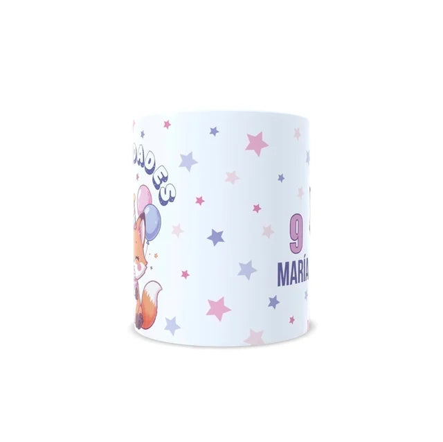 Cumpleaños zorrito zorro felicidades - Taza con nombre y edad