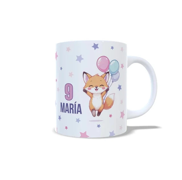 Cumpleaños zorrito zorro felicidades - Taza con nombre y edad