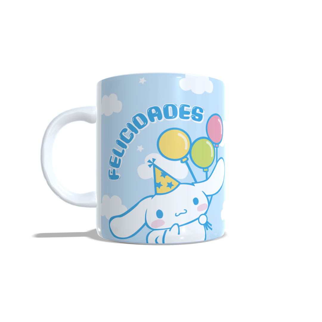 Cumpleaños Cinnamoroll felicitacion - Taza nombre y edad