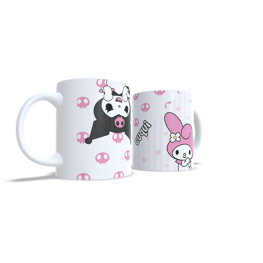 Kawaii Kuromi y My Melody - Taza personalizada nombre