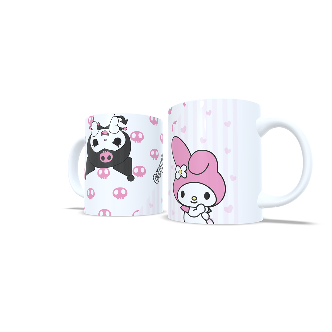 Kawaii Kuromi y My Melody - Taza personalizada nombre