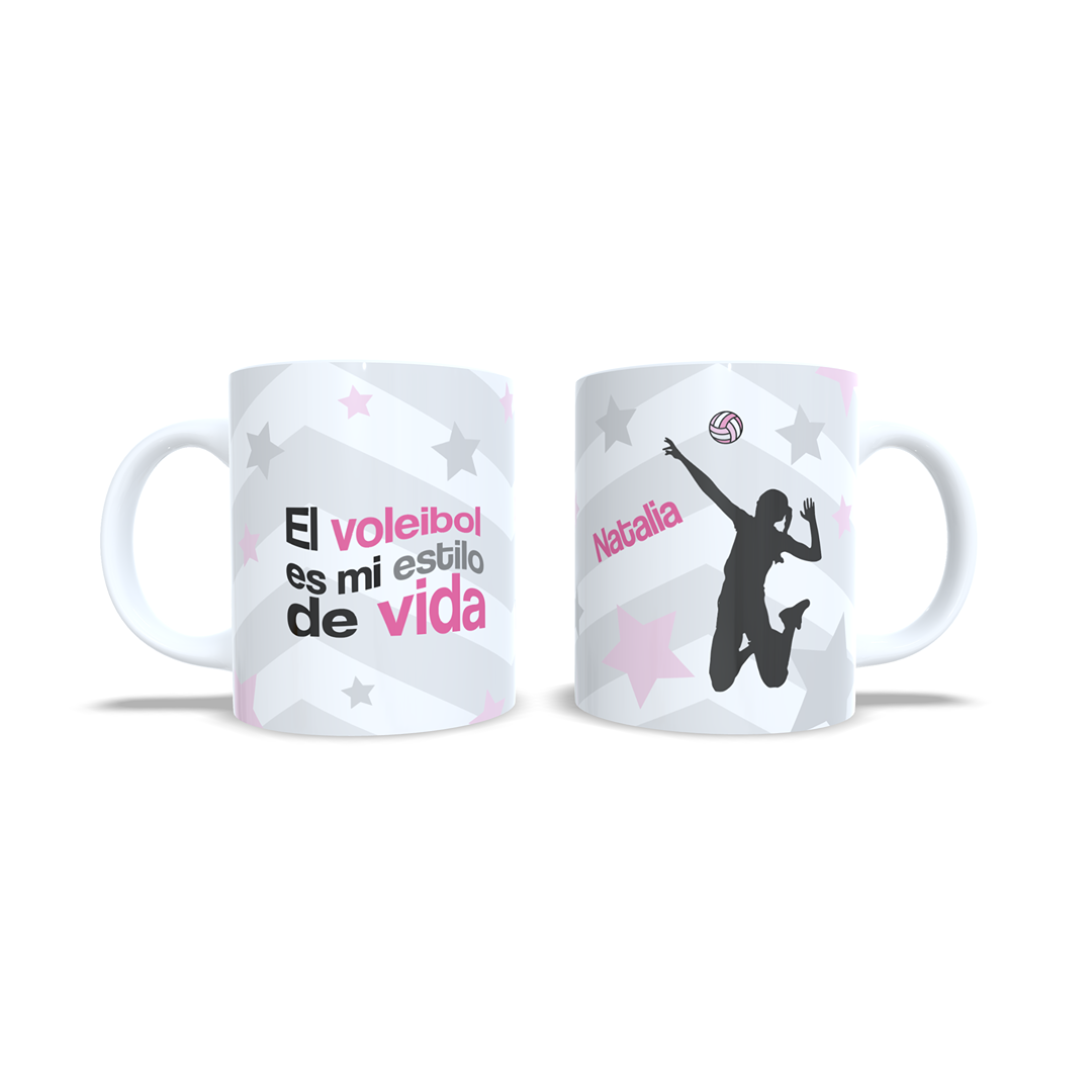 Mi estilo de vida es el voleibol silueta chica - Taza personalizada