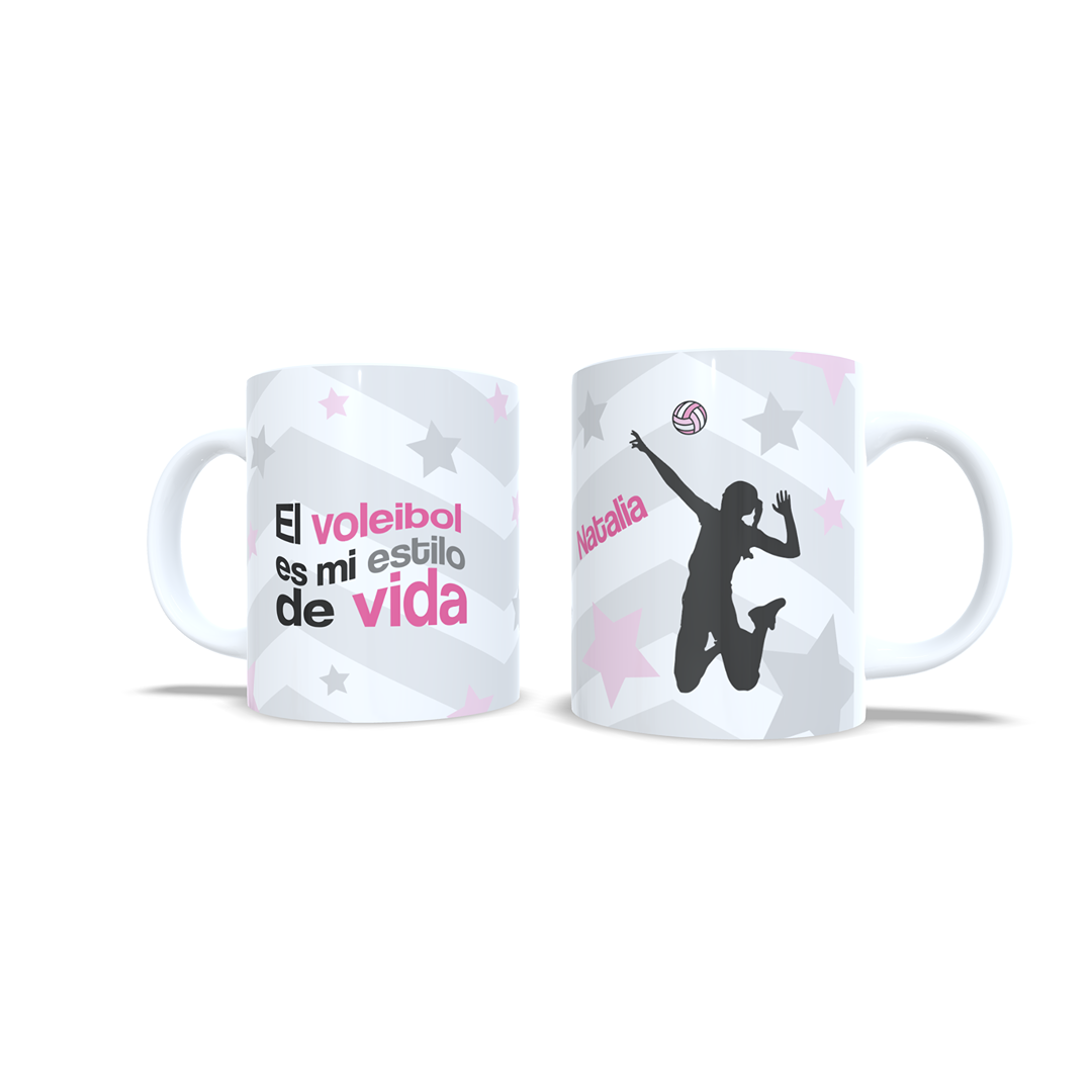Mi estilo de vida es el voleibol silueta chica - Taza personalizada