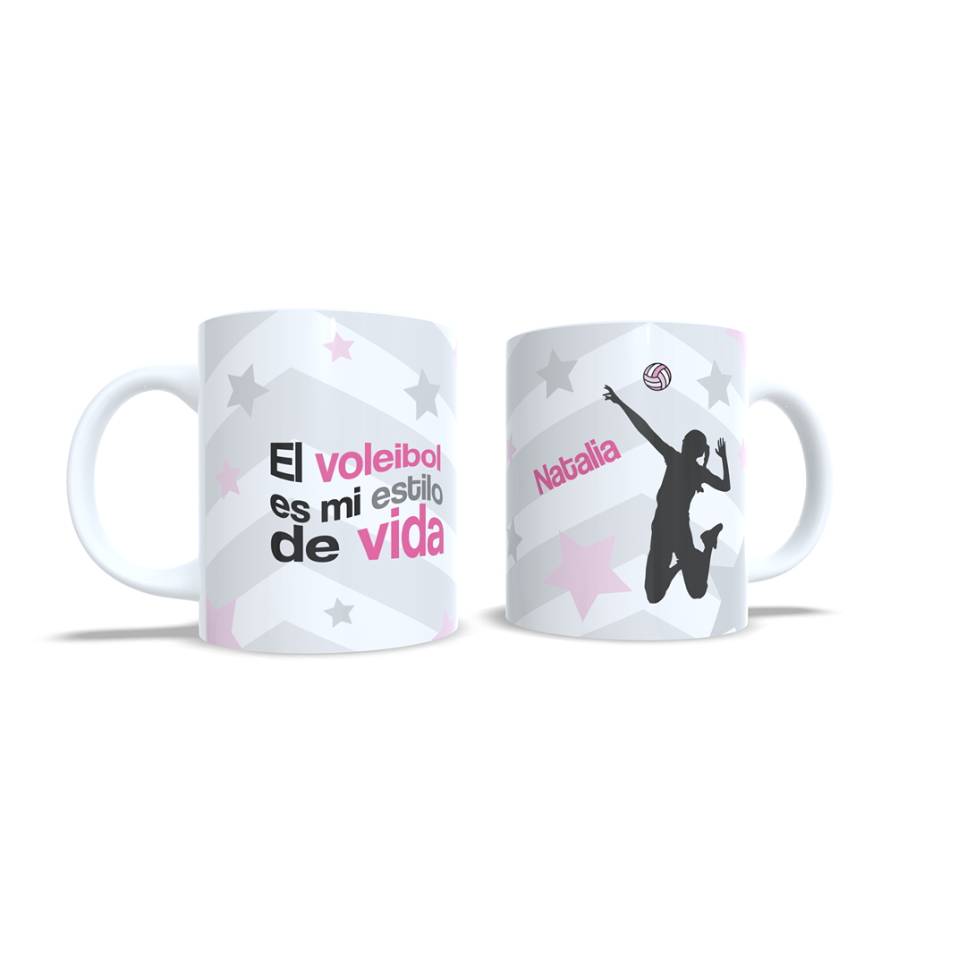Mi estilo de vida es el voleibol silueta chica - Taza personalizada