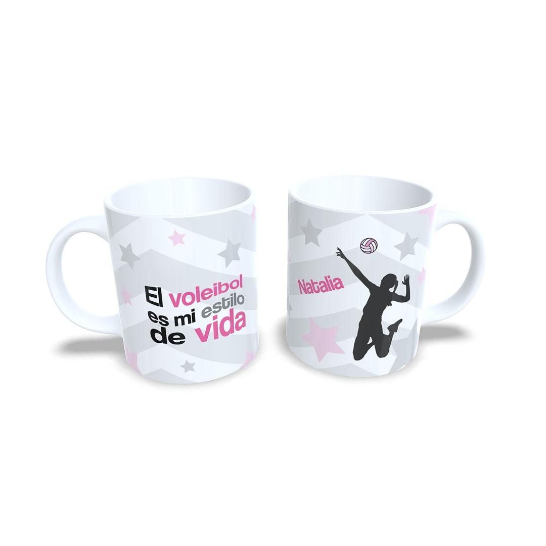 Mi estilo de vida es el voleibol silueta chica - Taza personalizada