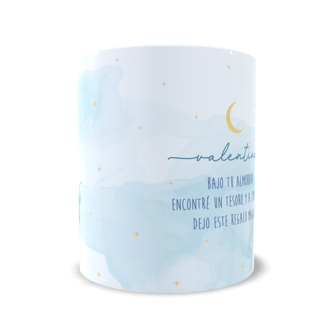 Hada de los dientes taza personalizada con nombre y mensaje