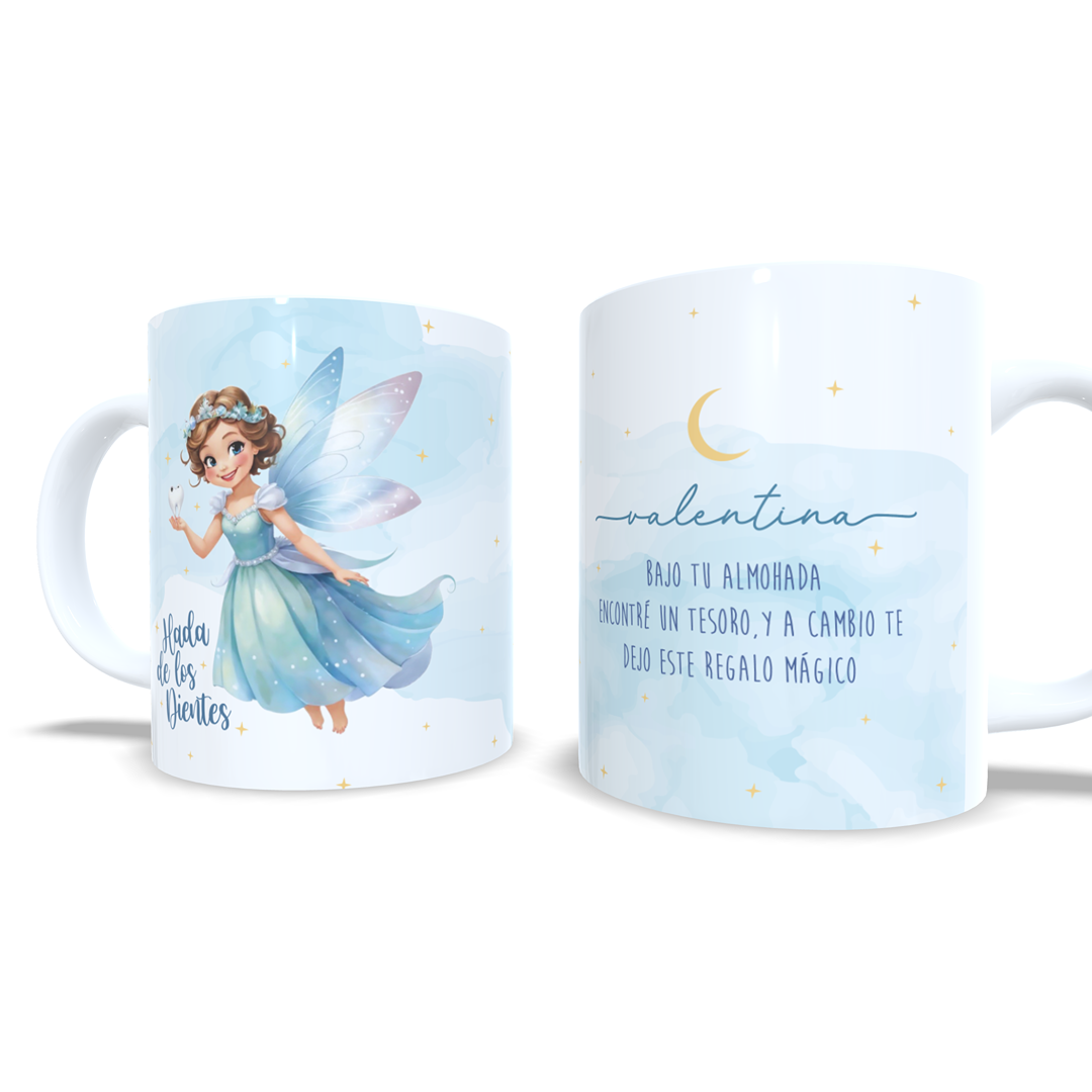 Hada de los dientes taza personalizada con nombre y mensaje