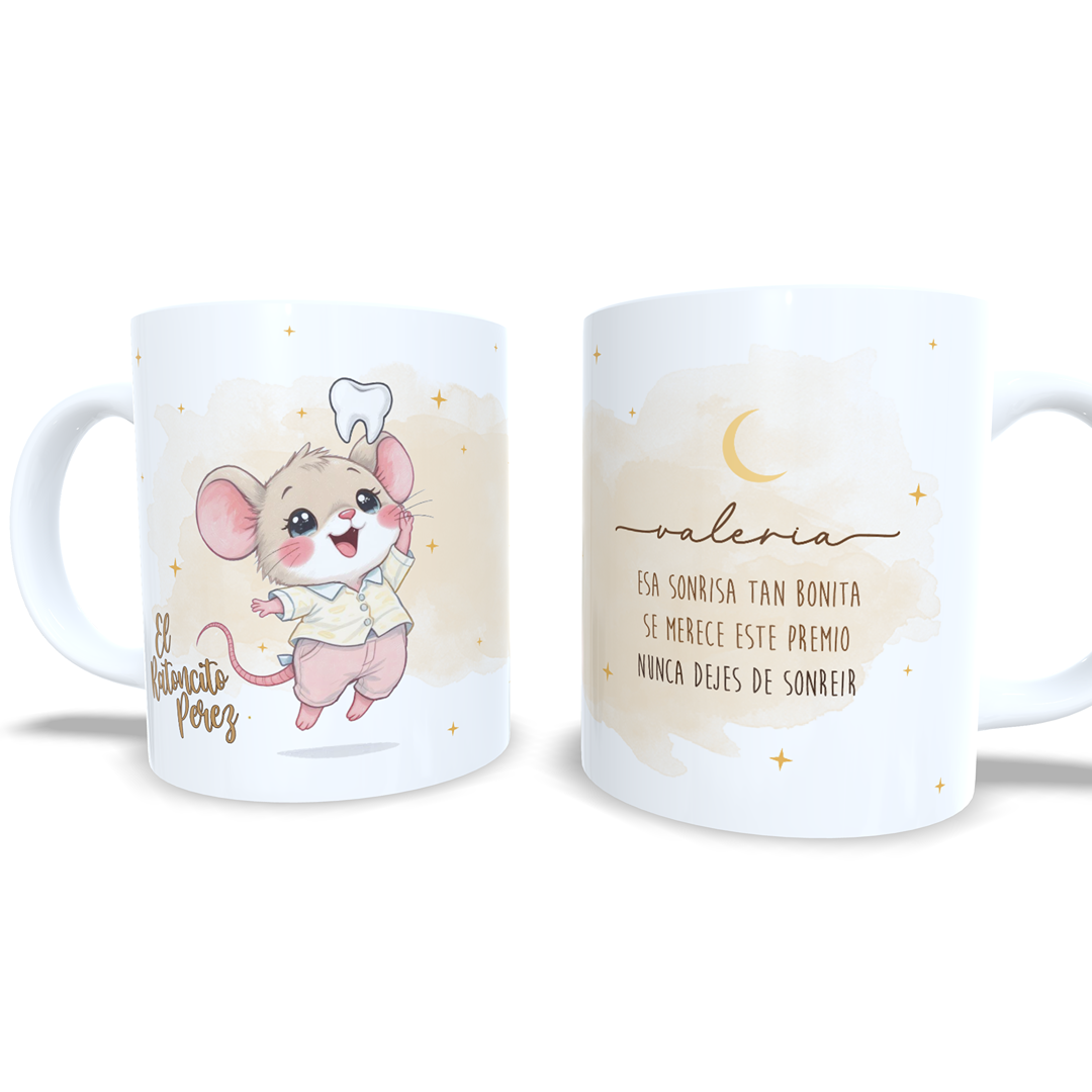 El ratoncito Perez taza personalizada con nombre y mensaje