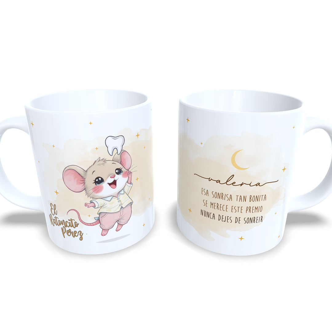 El ratoncito Perez taza personalizada con nombre y mensaje