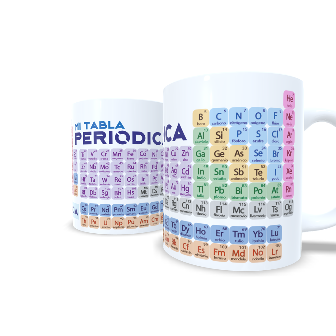 Taza elementos de la tabla periodica quimica con nombre - Didactica