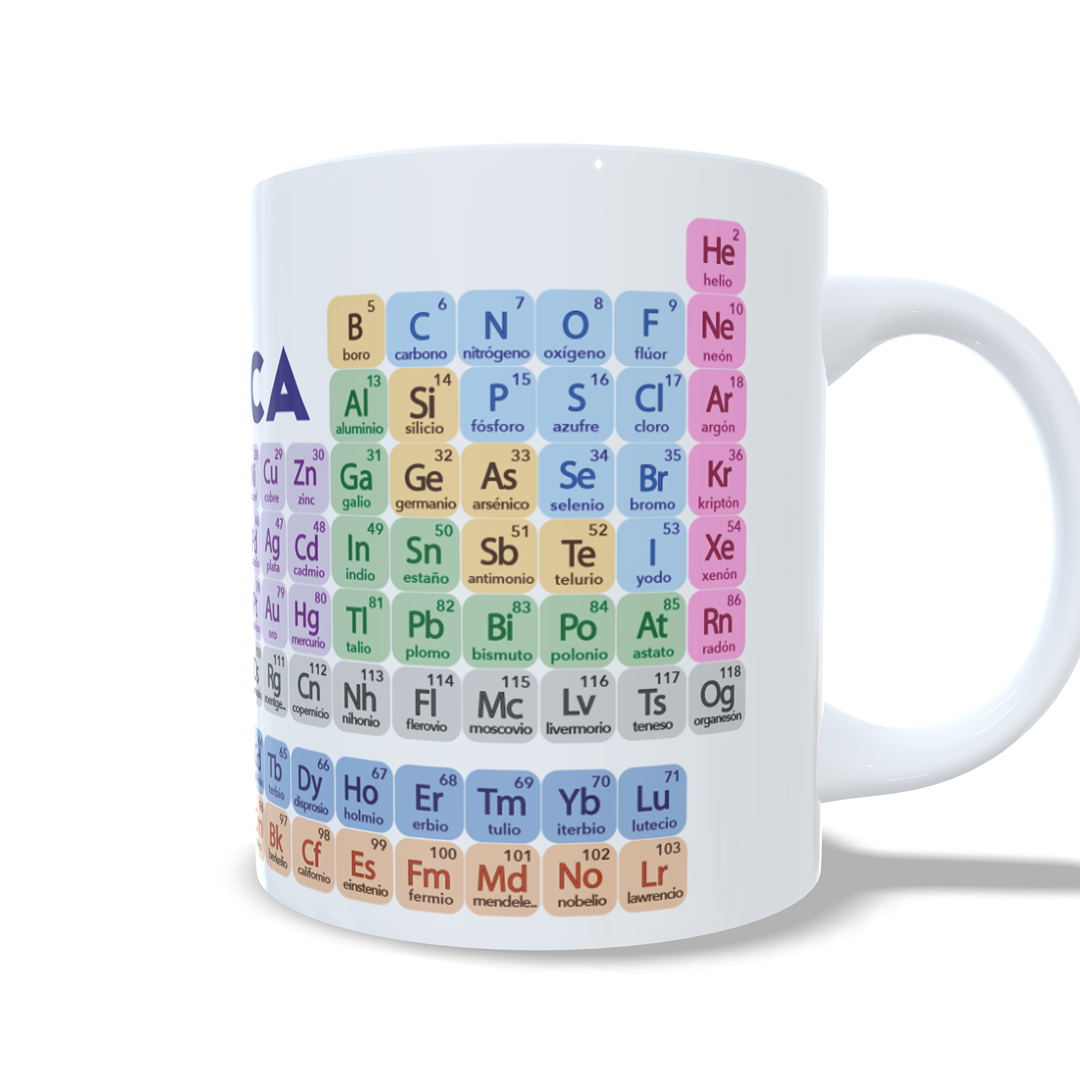 Taza elementos de la tabla periodica quimica con nombre - Didactica