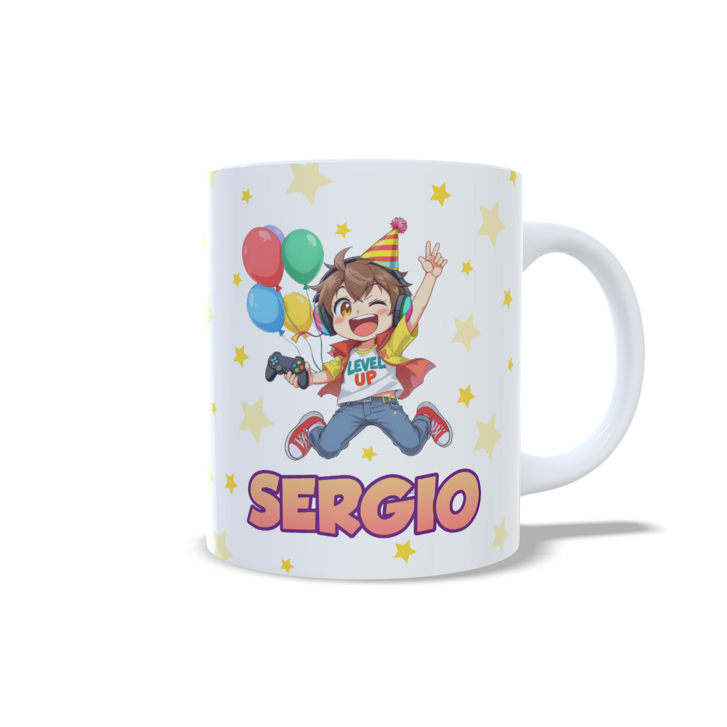 Cumpleaños Level up gamer videojuegos version niño taza