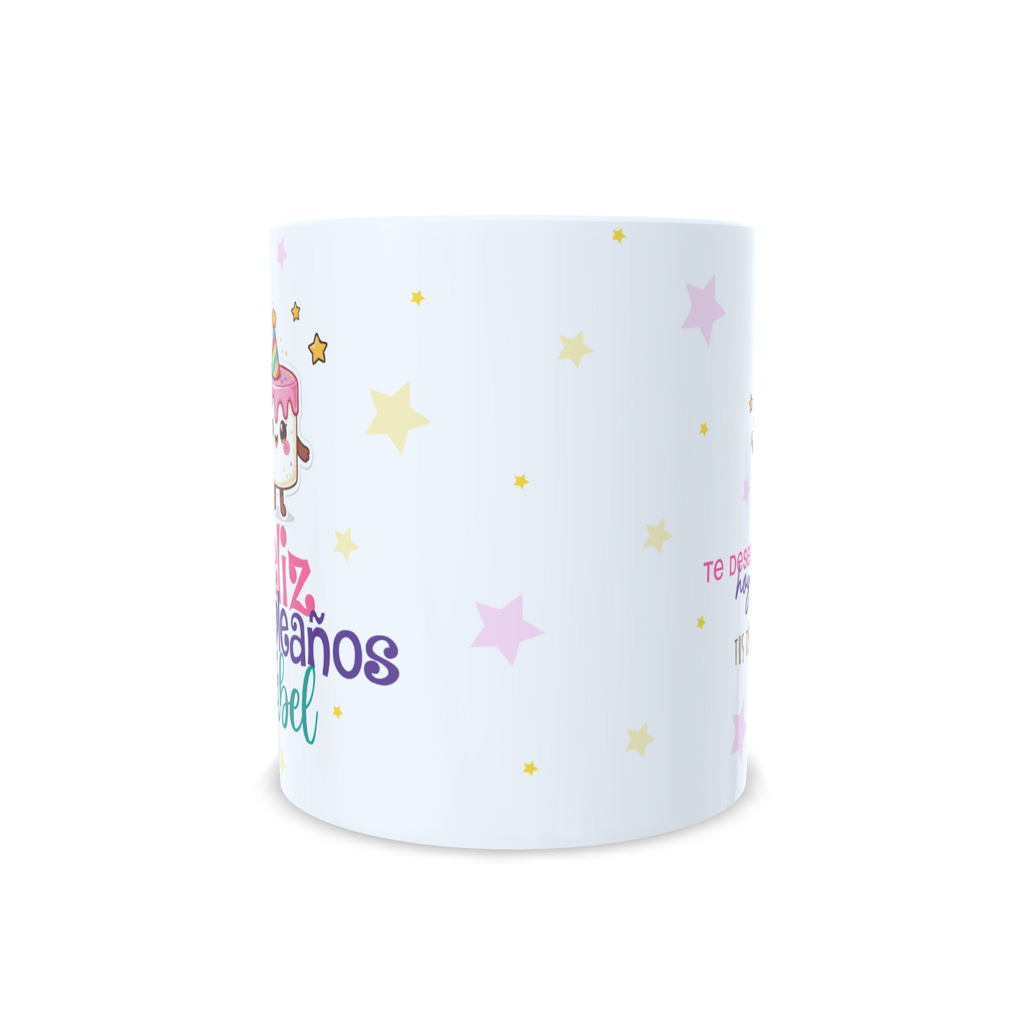 Feliz cumpleaños taza celebracion con dedicatoria