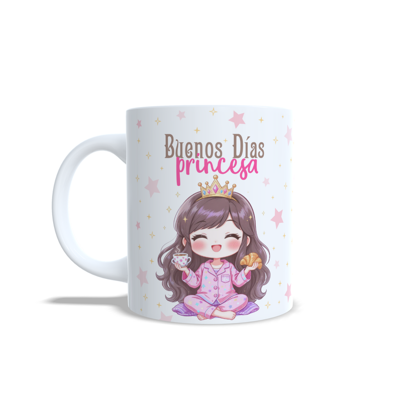 Buenos días princesa kawaii desayuno calentito- Taza personalizada