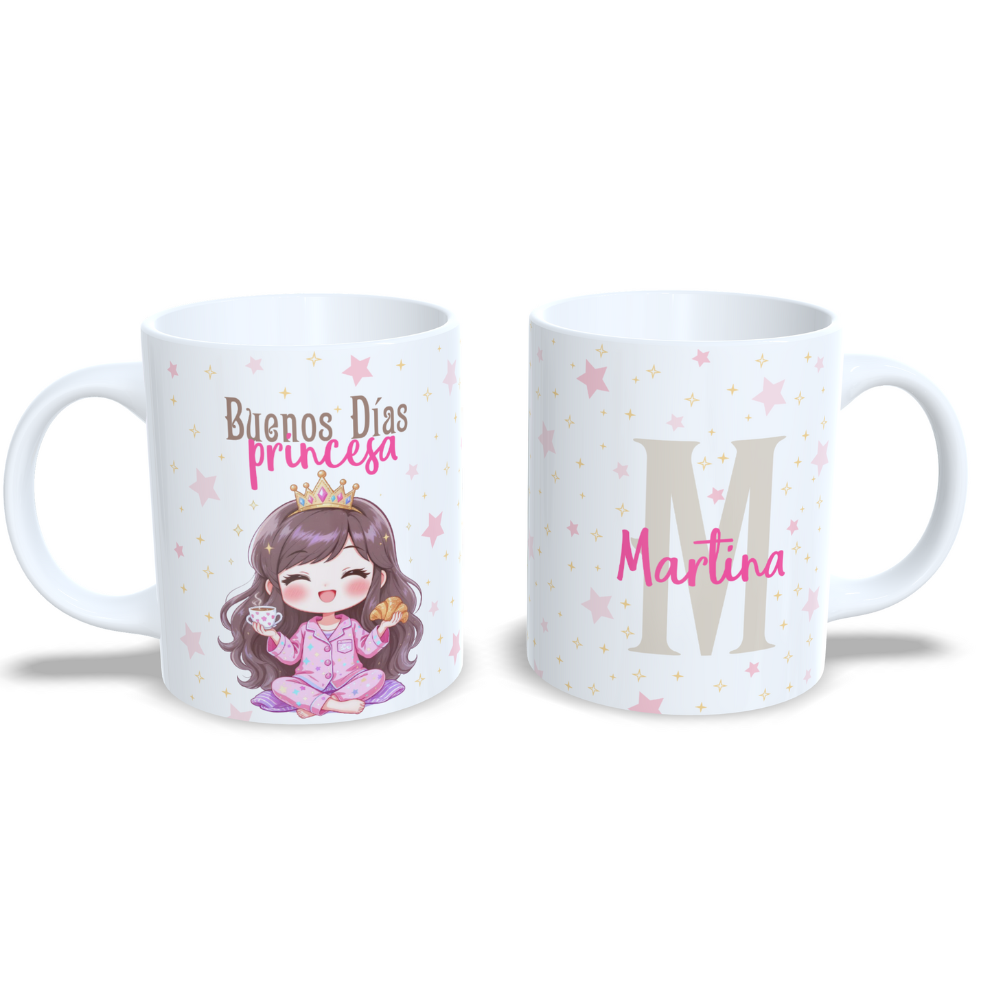 Buenos días princesa kawaii desayuno calentito- Taza personalizada