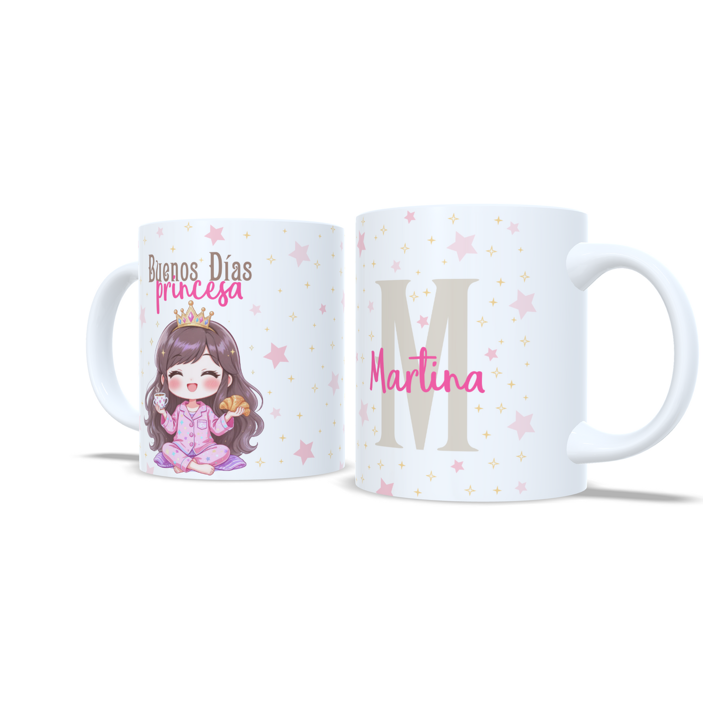 Buenos días princesa kawaii desayuno calentito- Taza personalizada