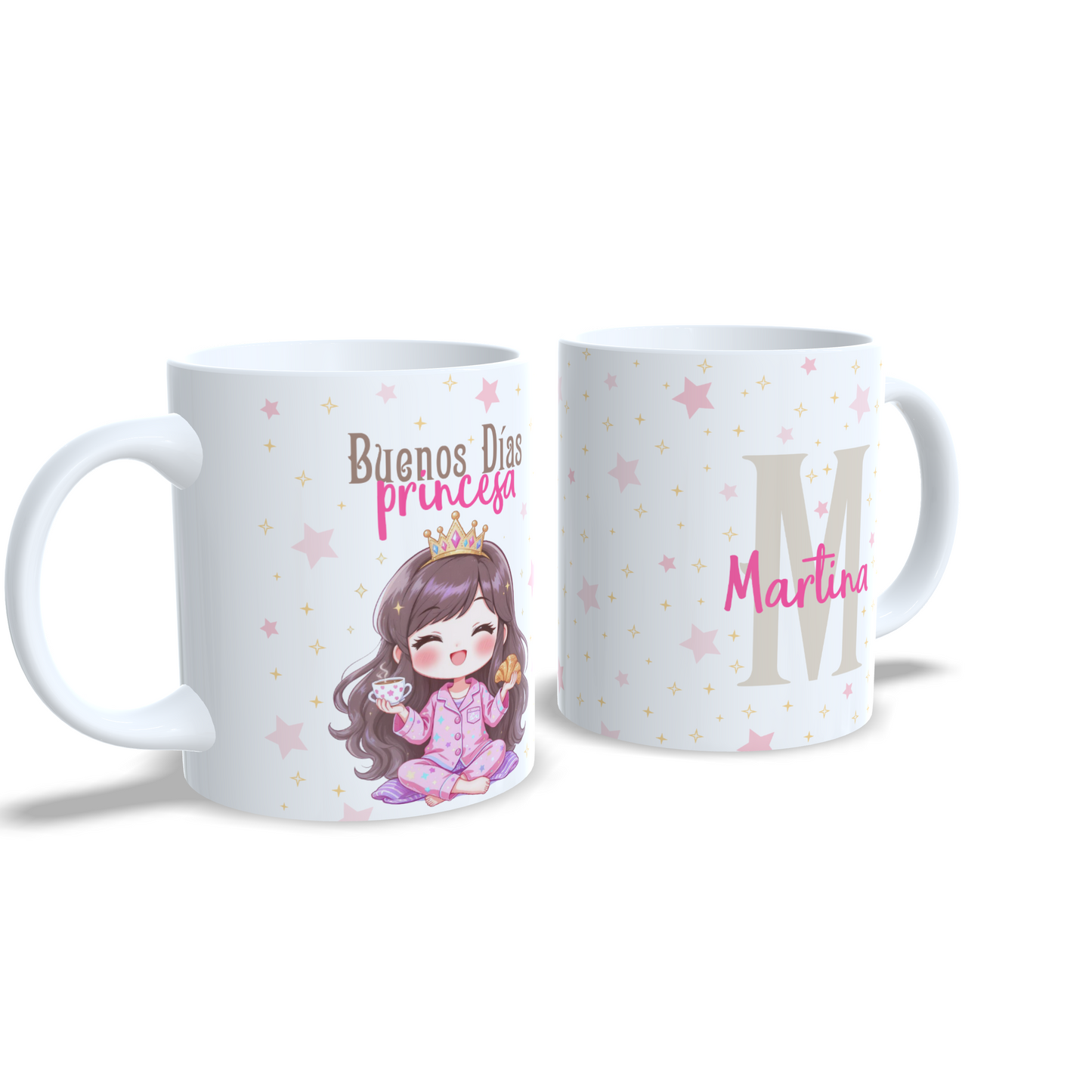 Buenos días princesa kawaii desayuno calentito- Taza personalizada