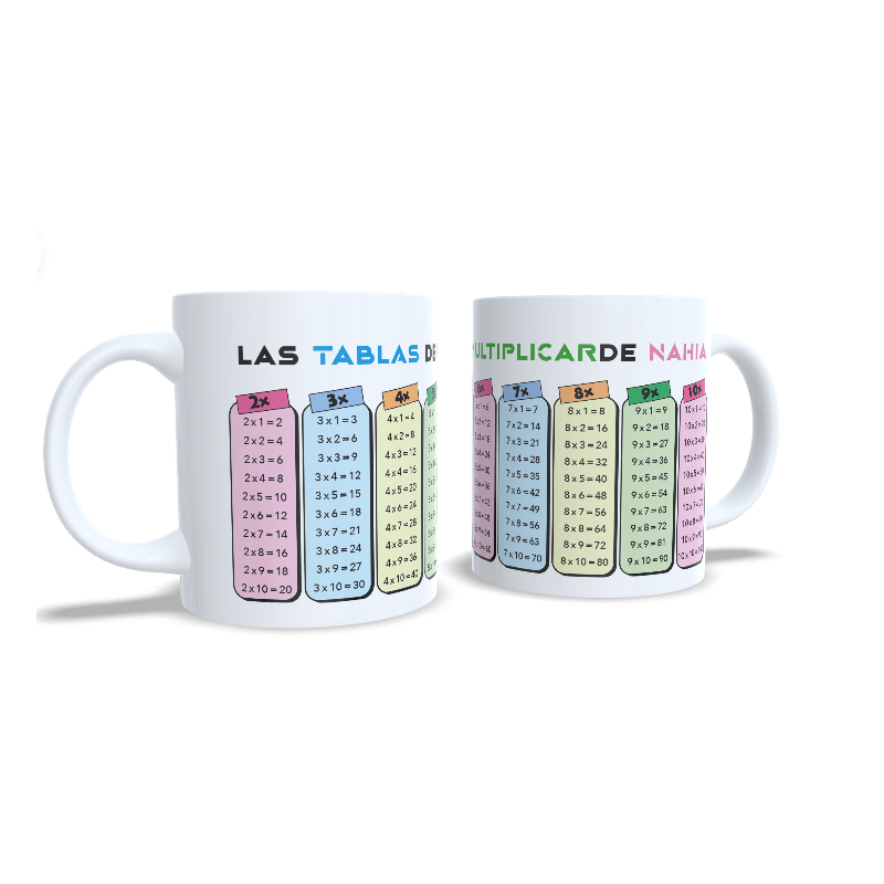 Taza tablas de multiplicar con nombre - Enna Blues (Generica)