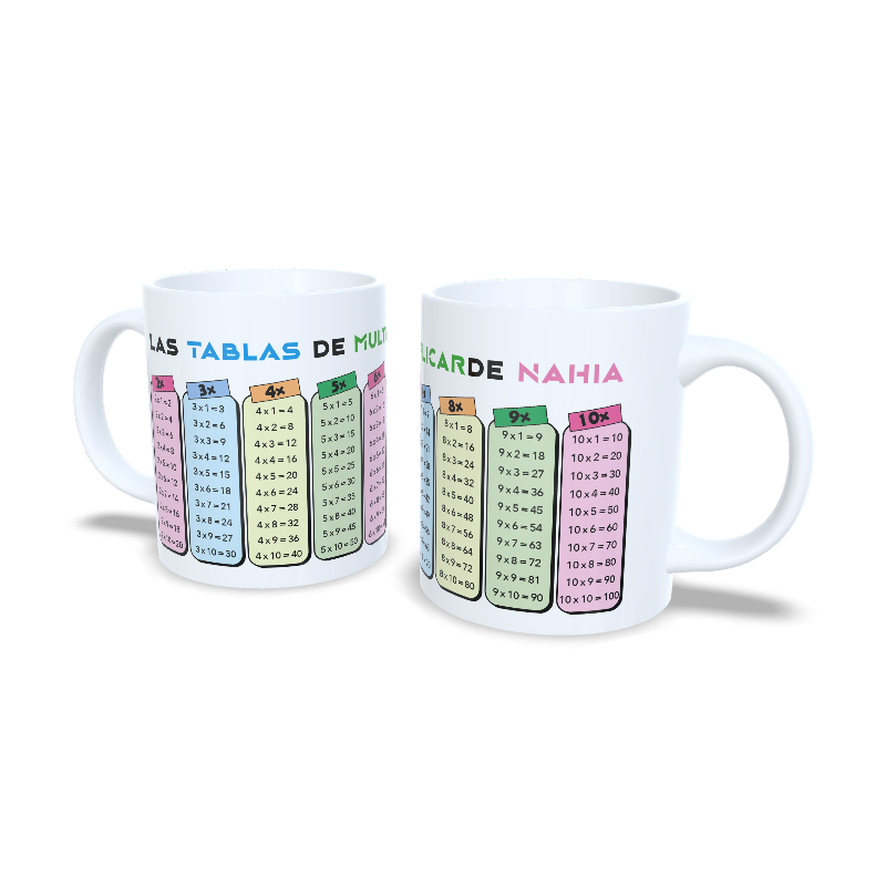 Taza tablas de multiplicar con nombre - Enna Blues (Generica)