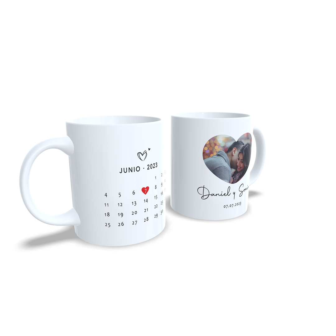 Taza Aniversario Parejas canción de Spotify opcional con foto - Versión 1