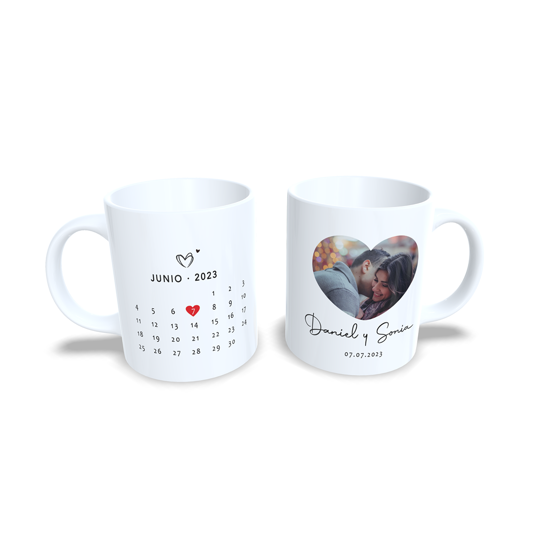 Taza Aniversario Parejas canción de Spotify opcional con foto - Versión 1