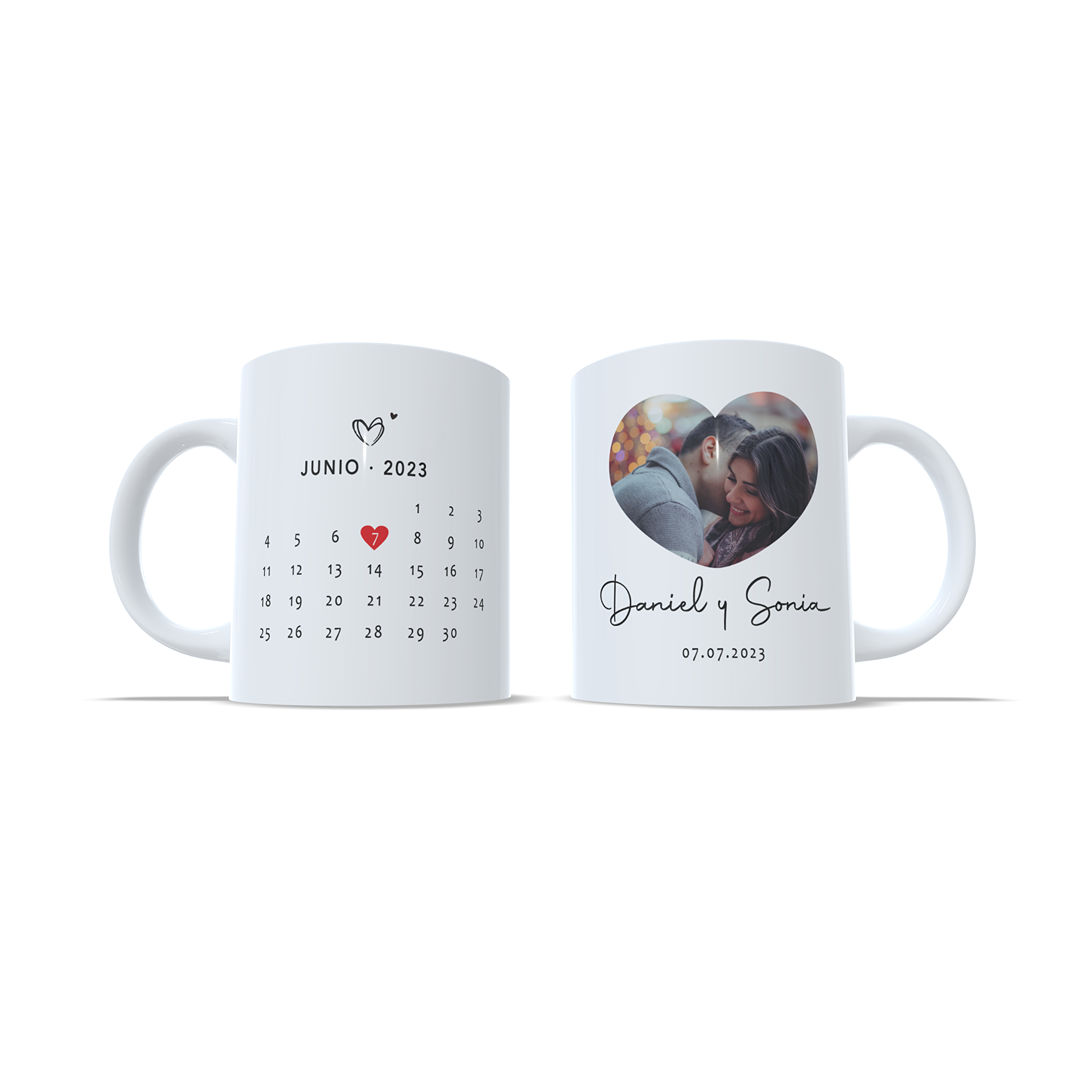 Taza Aniversario Parejas canción de Spotify opcional con foto - Versión 1
