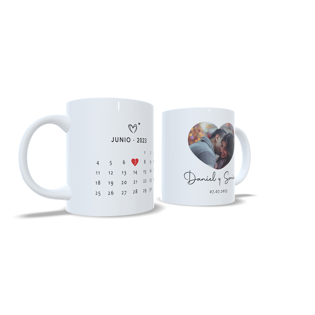Taza Aniversario Parejas canción de Spotify opcional con foto - Versión 1