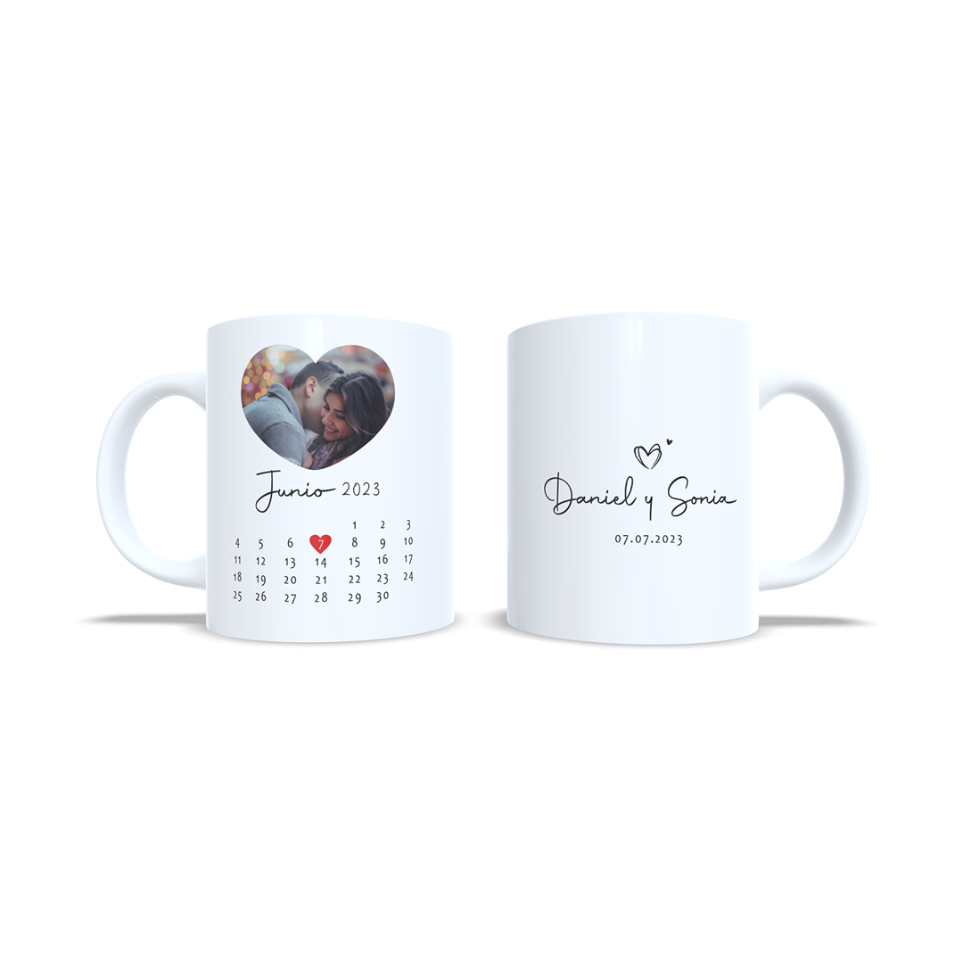 Taza Aniversario Parejas canción de Spotify opcional con foto - Versión 2