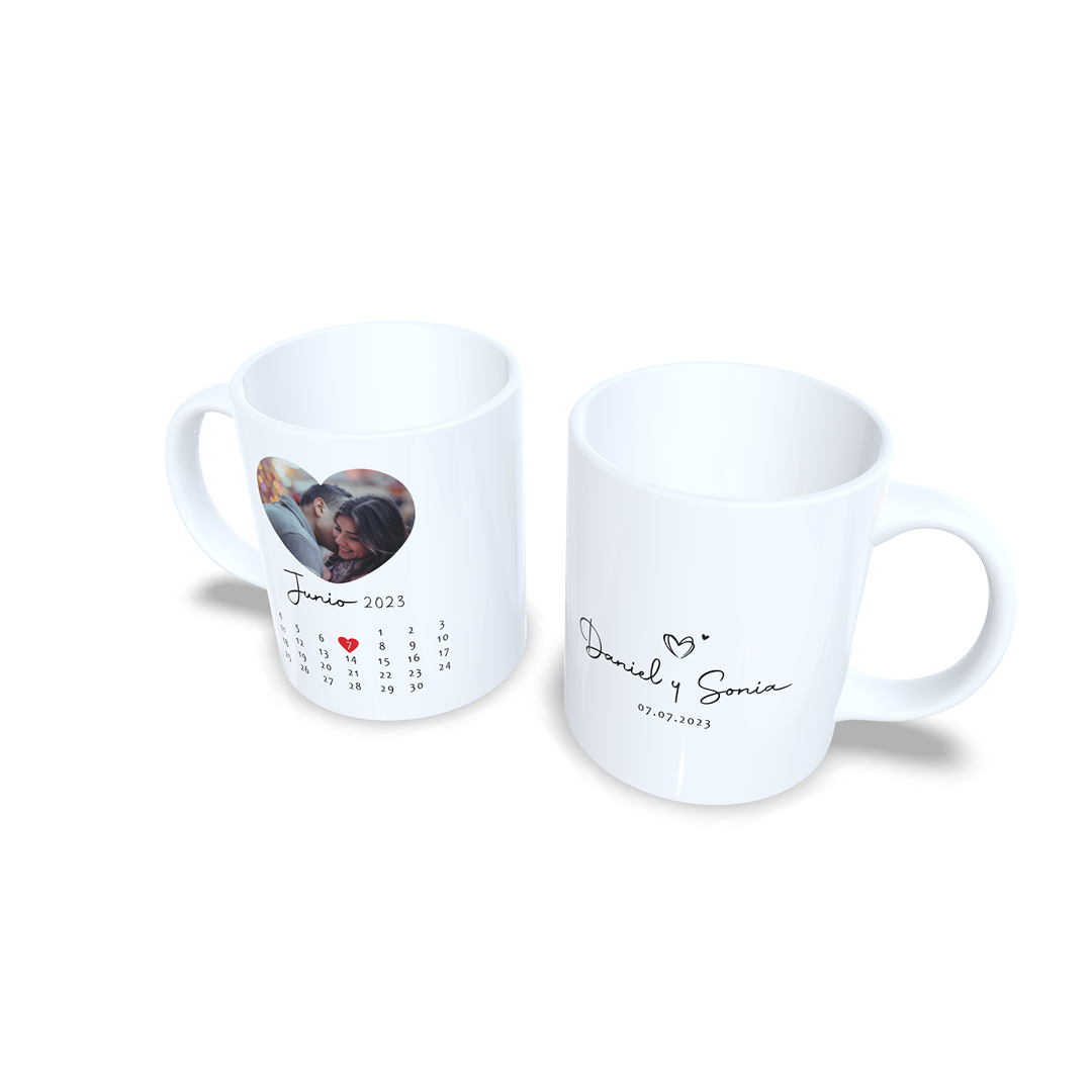 Taza Aniversario Parejas canción de Spotify opcional con foto - Versión 2