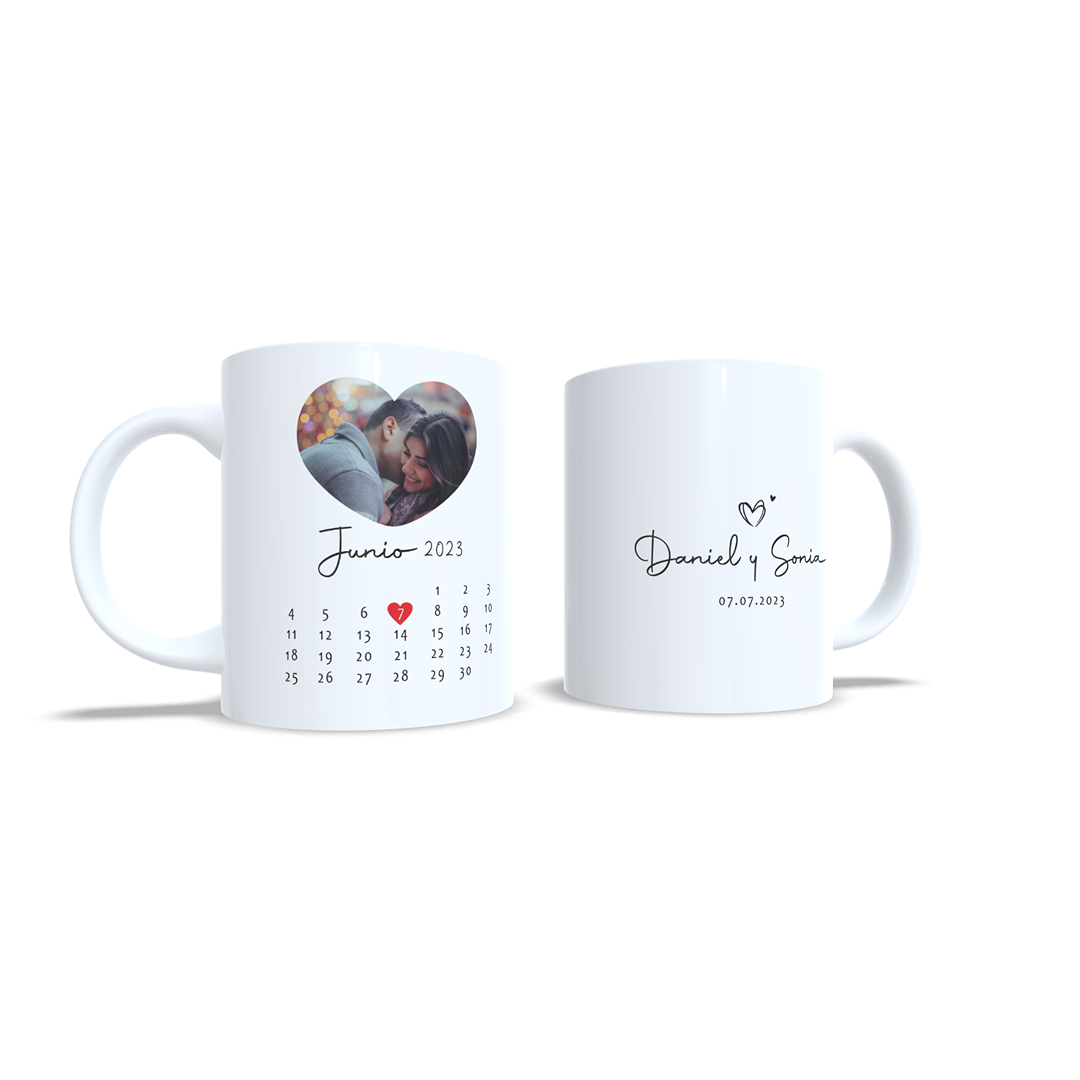 Taza Aniversario Parejas canción de Spotify opcional con foto - Versión 2